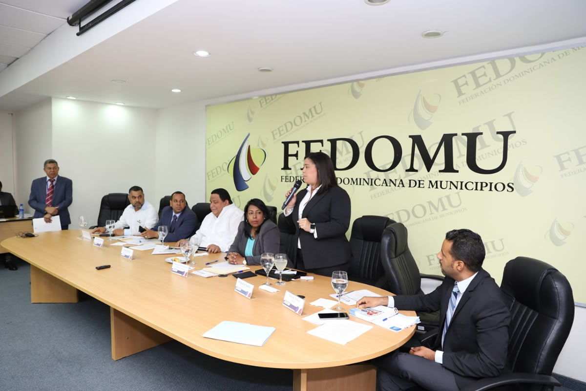 Miembros de INAIPI y FEDOMU en un encuentro de seguimiento a los trabajos acordados en el convenio interinstitucional